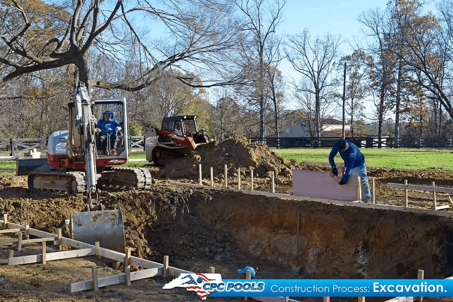 Concrete pool under construction in North Carolina